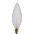 Gorgeousglow S3778 25W Turn Tip Candelabra Base Light Bulb Frosted, 10PK GO3292719